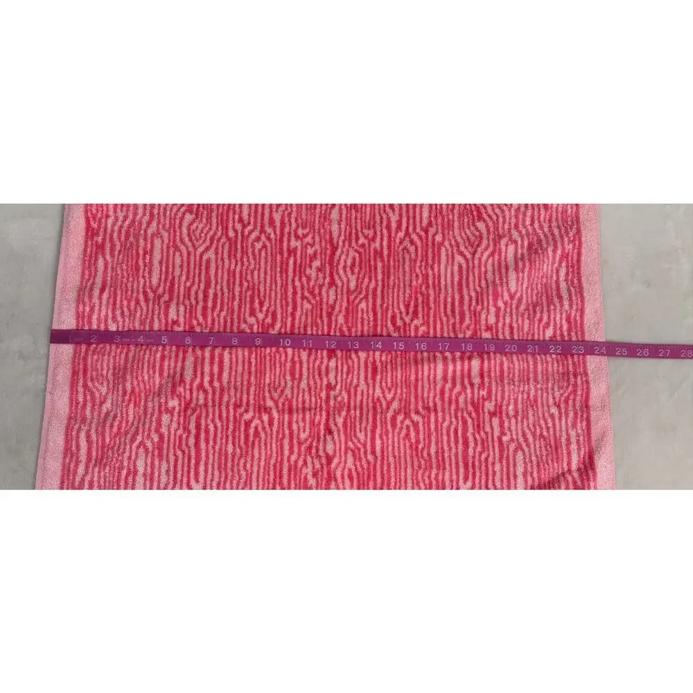 2 Vintage Fieldcrest Pink Towels, 1 Washcloth Zebra Tiger Wood Grain Pattern